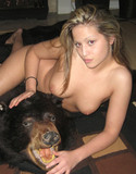 Naked g/f on a bear skin rug