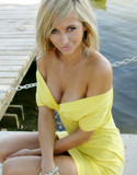 London hart in her sexy yellow dress