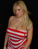 Ashley's big tits in red stripes